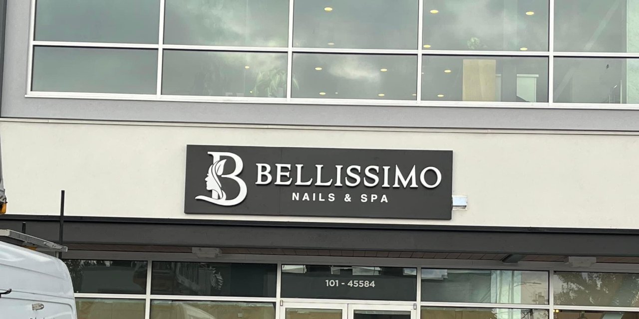 Halo-Lit Reception Signage for a nail salon