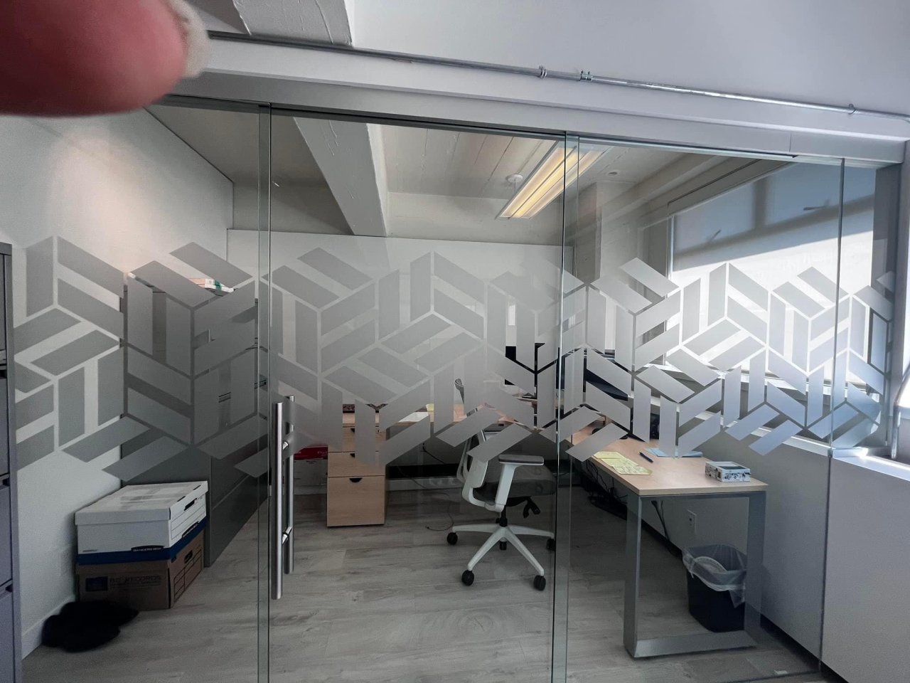 Frosted Privacy Banding for a Lawyer Office