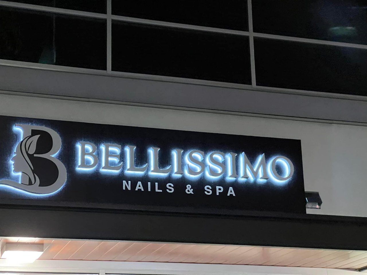 Halo-Lit Reception Signage for a nail salon